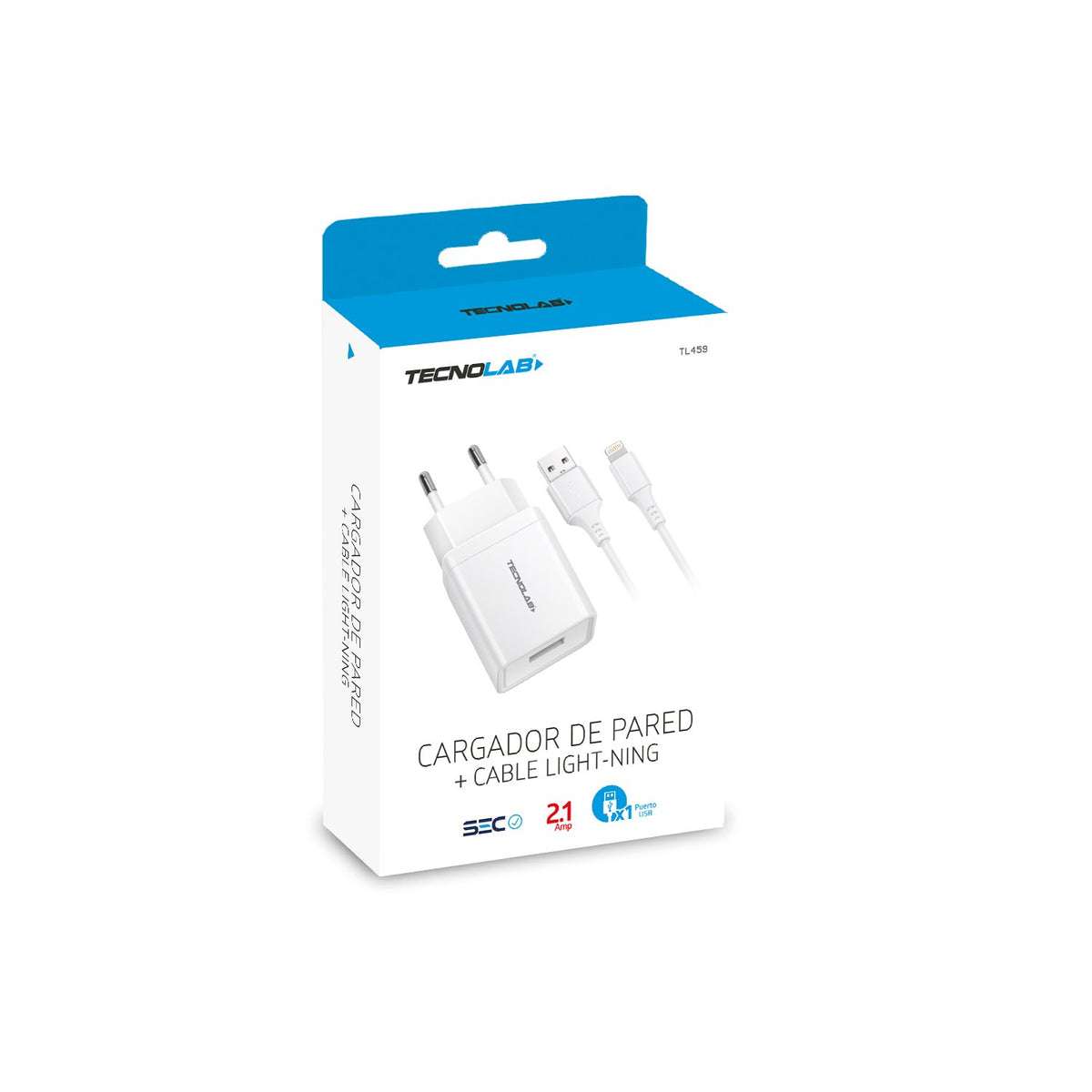 Cargador Tecnolab USB a Lightning, 1 mts.