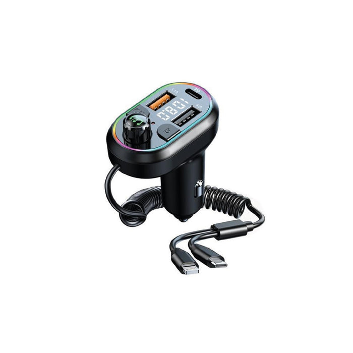 Cargador Tecnolab automóvil BT 5.0 25W, RGB, 108MHZ