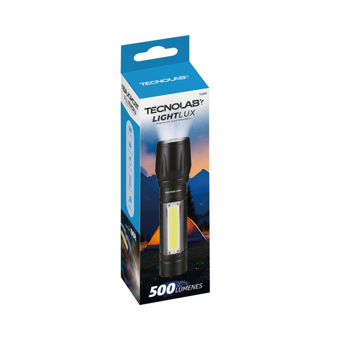 Linterna Tecnolab zoom telescópico carga USB 9CM