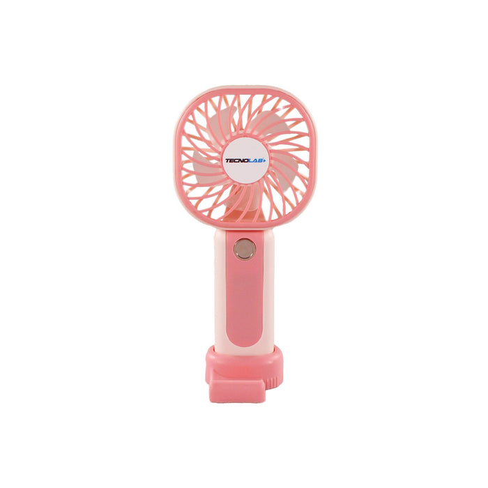 Ventilador Tecnolab portátil recargable USB Pink