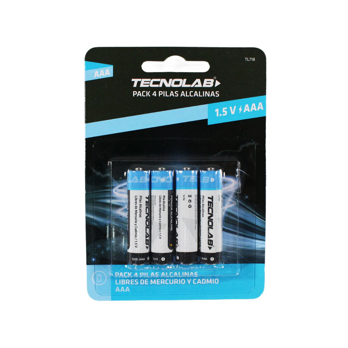 Pack 4 pilas alcalinas AAA Tecnolab 1200 mAh
