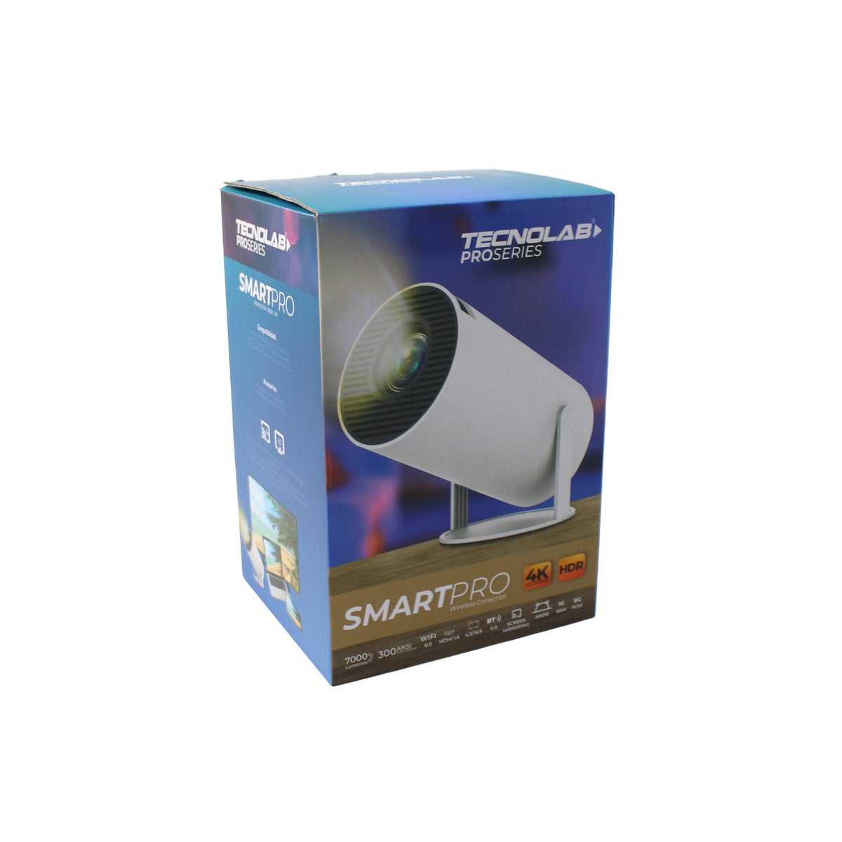 Proyector Smart Android 11 Con Wifi, Bt 5.0, 7000 Lúmenes