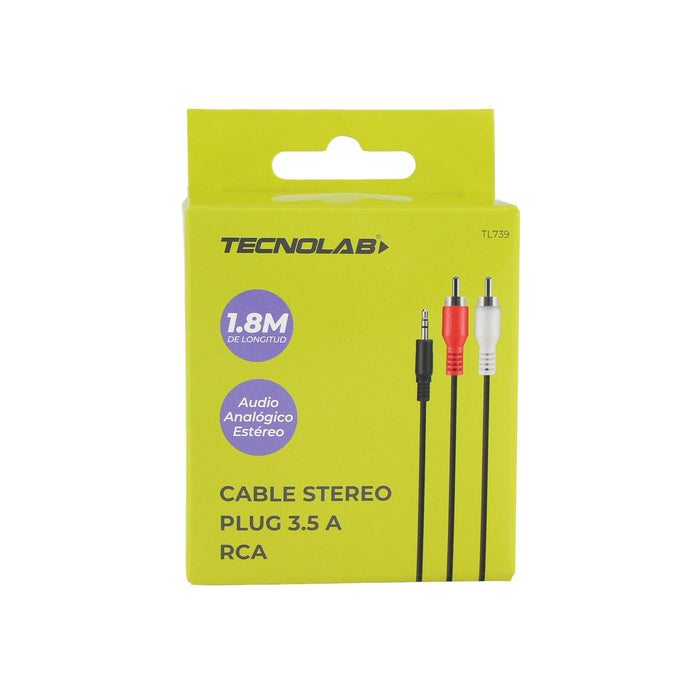 Cable estéreo 3.5mm a RCA Tecnolab