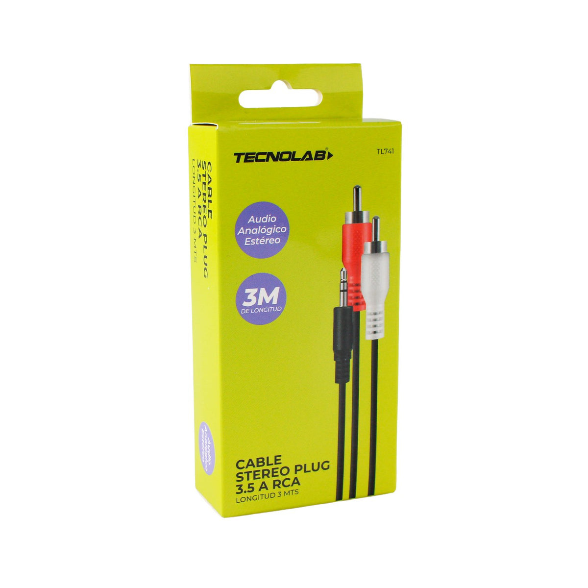 Cable plug 3.5mm a RCA Tecnolab