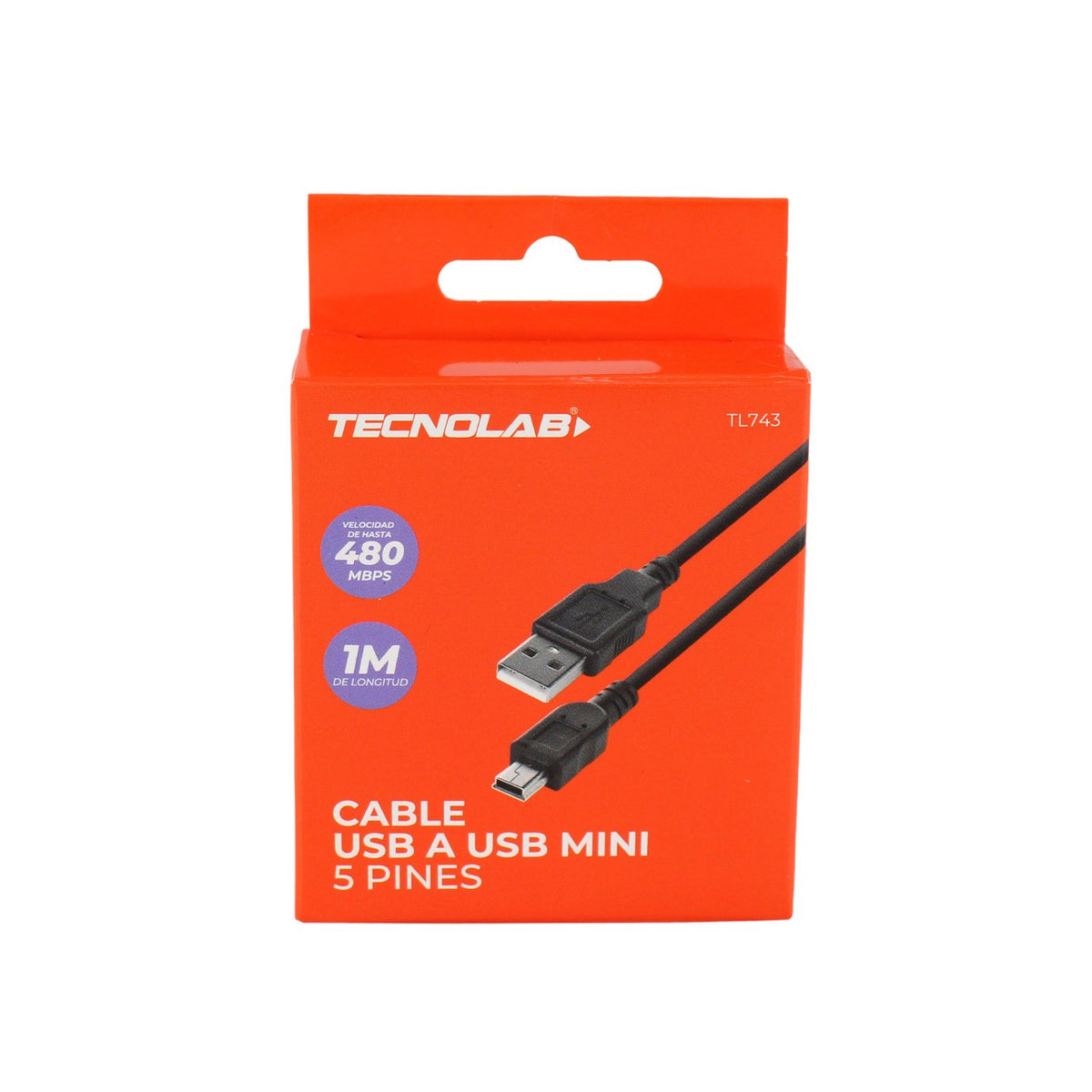 Cable Tecnolab USB a mini USB 1m