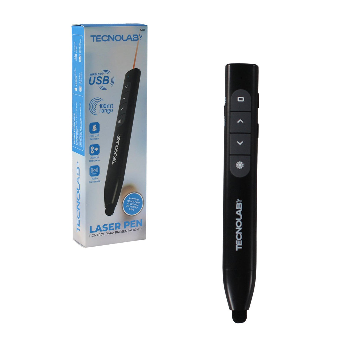 Puntero laser con lápiz touch Tecnolab recarga USB
