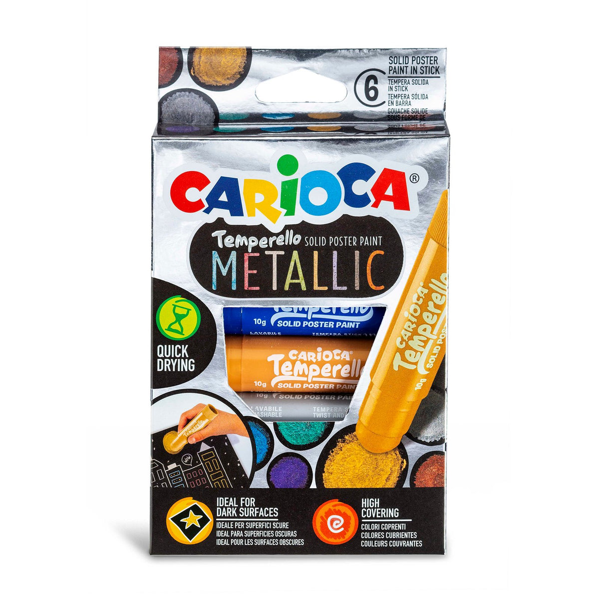 Témperas Sólidas Carioca Temperello Metallic 6 Unidades