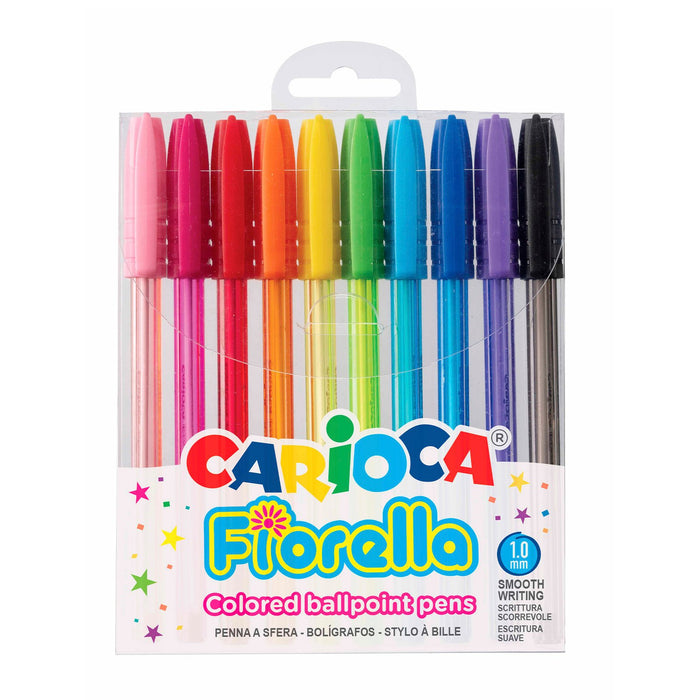 Bolígrafos Carioca Fiorella 10 Unidades Colores Surtidos