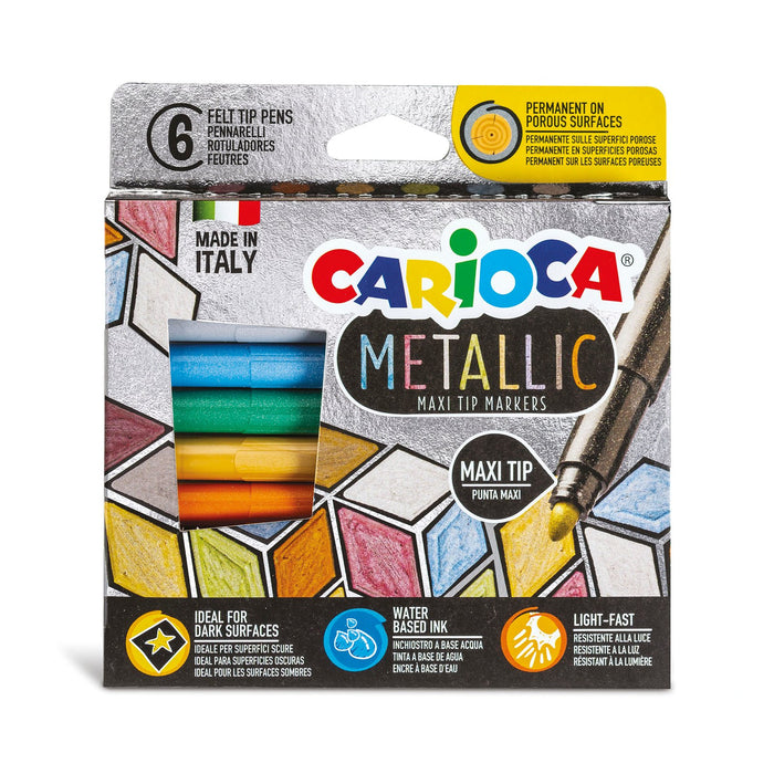 Marcadores Metálicos Carioca Maximarkers 6 Unidades Punta Gruesa