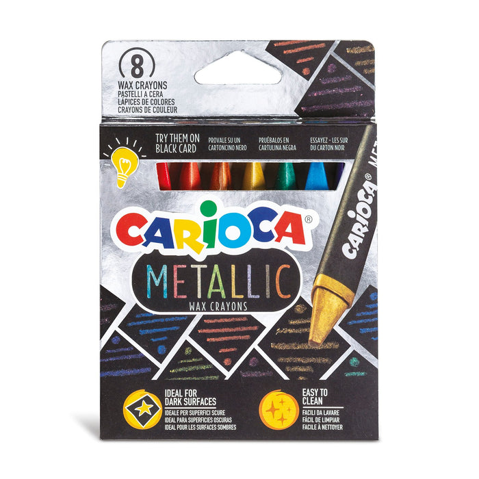 Crayones Metálicos Carioca 8 Unidades para Superficies Oscuras