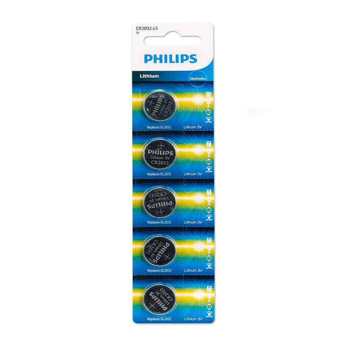 Pila Philips de litio CR2032 - 3V - tira de 5 unidades