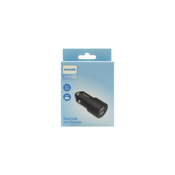 Cargador Philips automóvil 12V 12W Doble USB 2,4 AMP