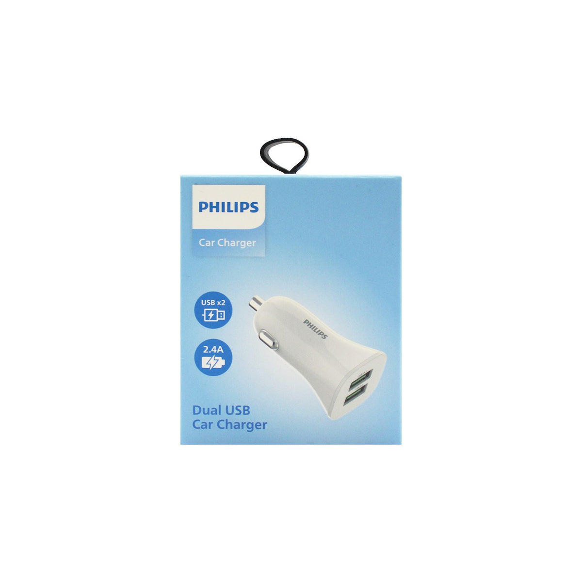 Cargador Philips automóvil 12V 12W 2USB 2,4 AMP