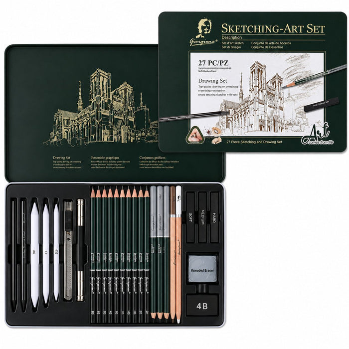 Set 27 Piezas de Dibujo y Carbón Giorgione Sketching-Art G-272708