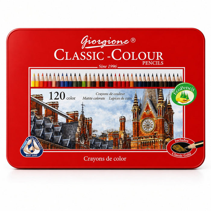Set 120 Lápices de Color Clásicos Giorgione Classic-Colour en Caja Metálica