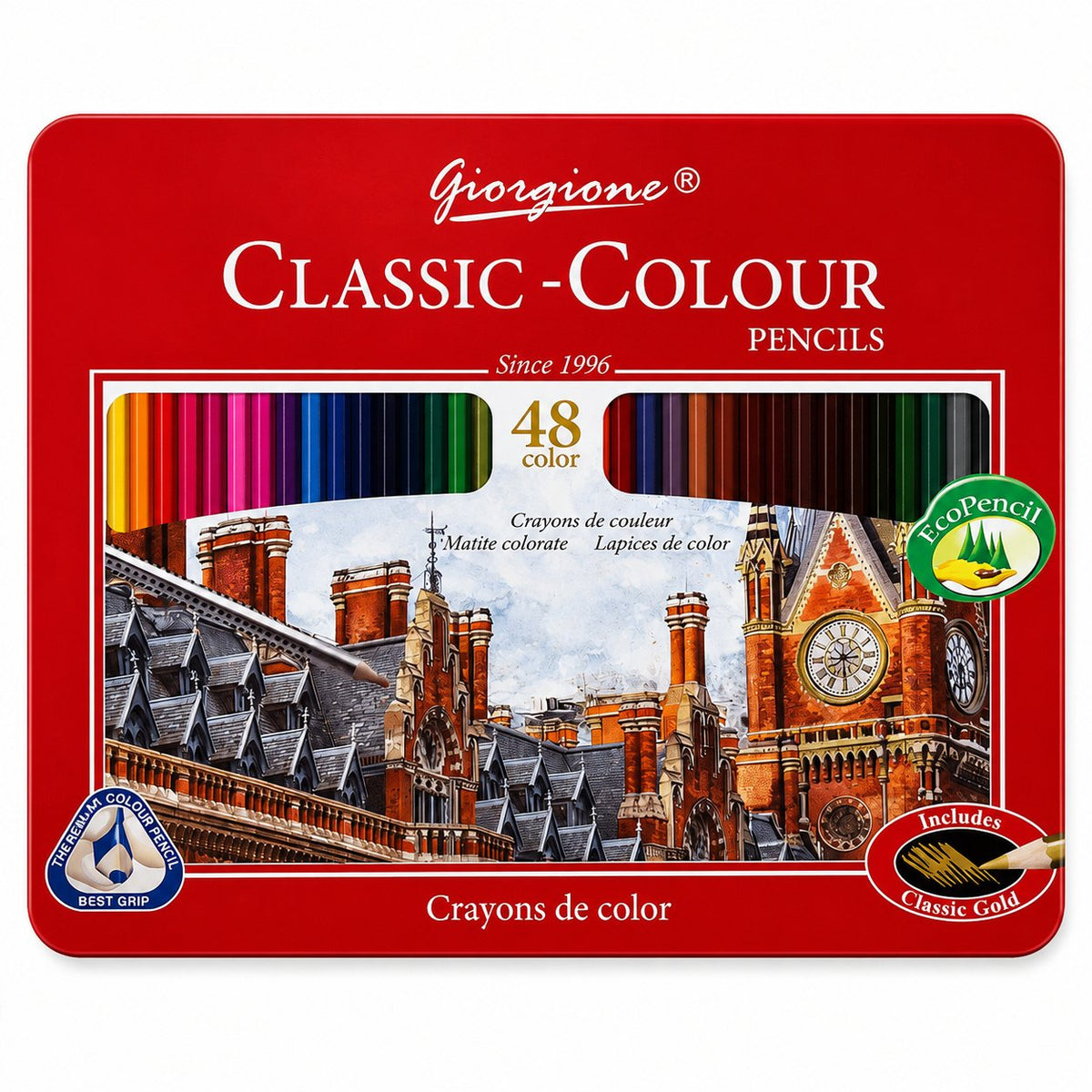 Set 48 Lápices de Color Clásicos Giorgione Classic-Colour en Caja Metálica
