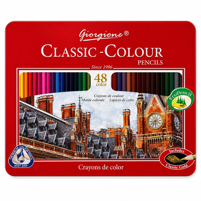 Set 48 Lápices de Color Clásicos Giorgione Classic-Colour en Caja Metálica