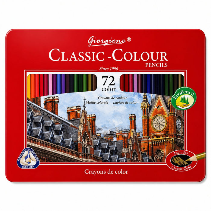 Set 72 Lápices de Color Clásicos Giorgione Classic-Colour en Caja Metálica