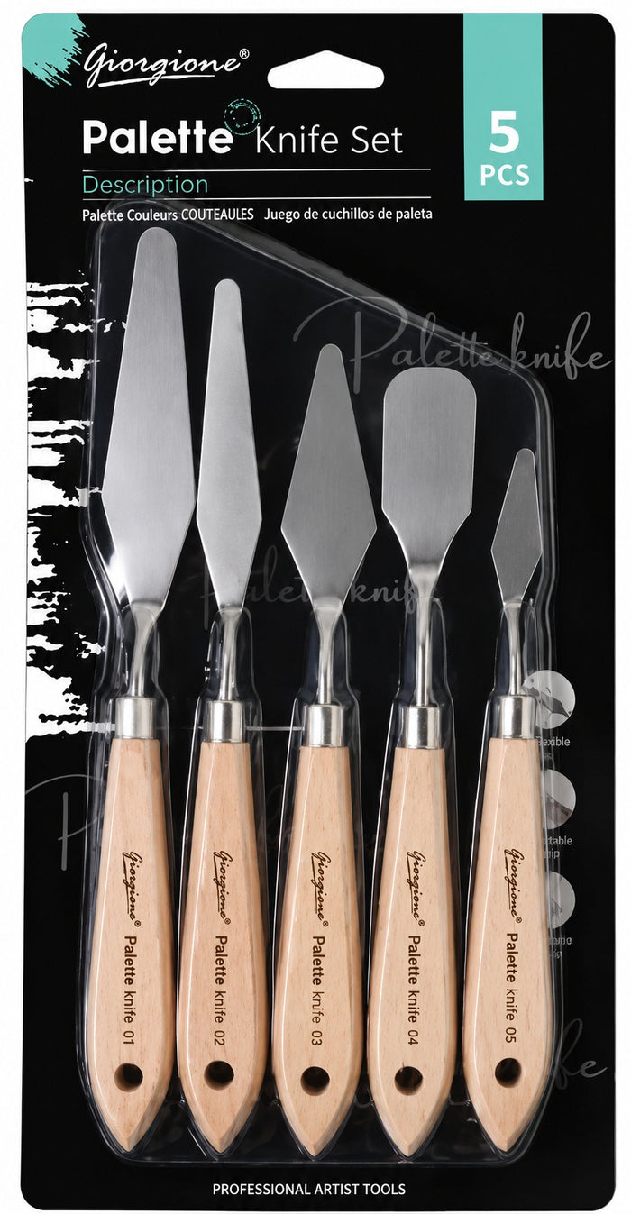 Set 5 Espátulas de Paleta Giorgione G-WD Mango de Madera