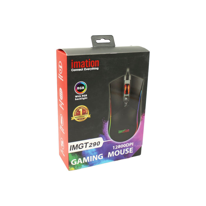 Mouse Imation IMGT290, 12800 DPI, RGB, 7 botones, USB