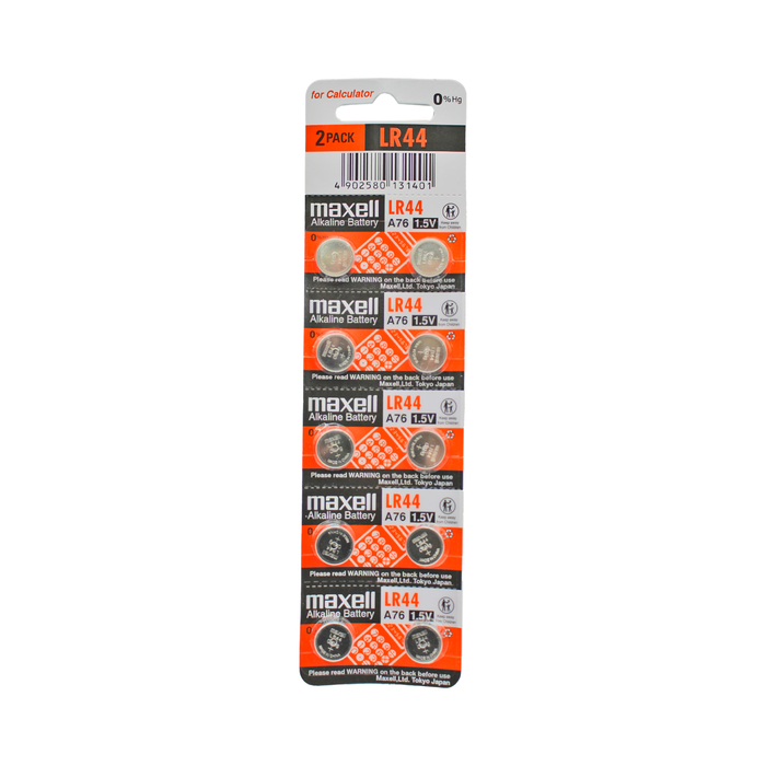 Pila Maxell 1,5V LR44 / A76, set de 10 unidades