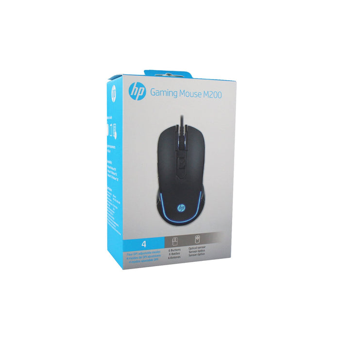 Mouse HP con cable, 1600 DPI, black, sensor óptico