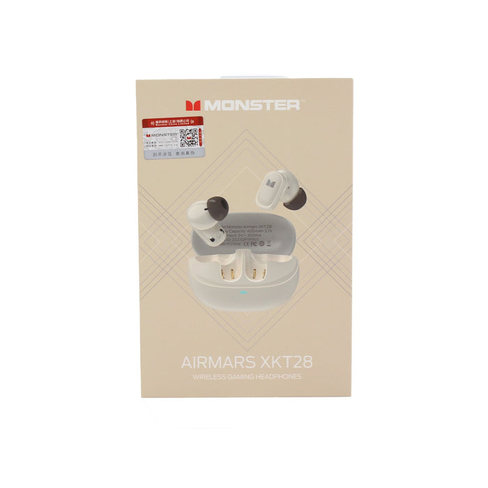 Audífono Monster BT V5.4, cable tipo C, BEIGE.
