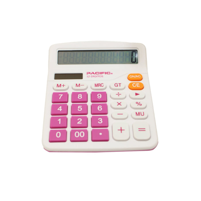 Calculadora 12 dígitos Pacific, color rosa