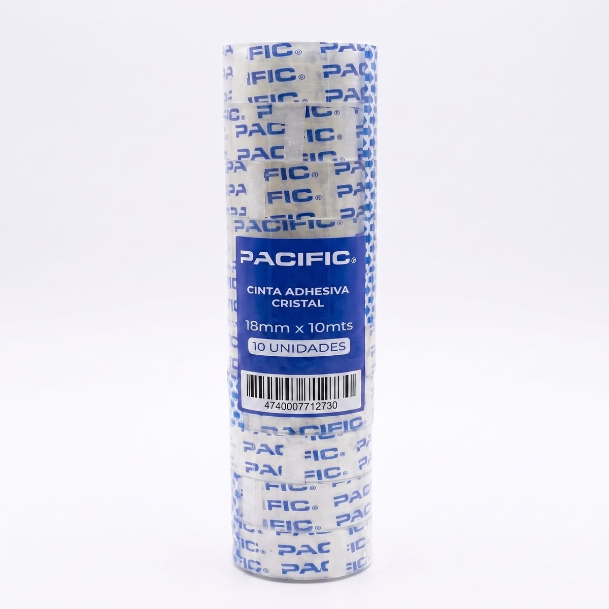 Pack 10 Cintas Adhesivas Transparente Pacific 18 mm x 10 m – 40 mic