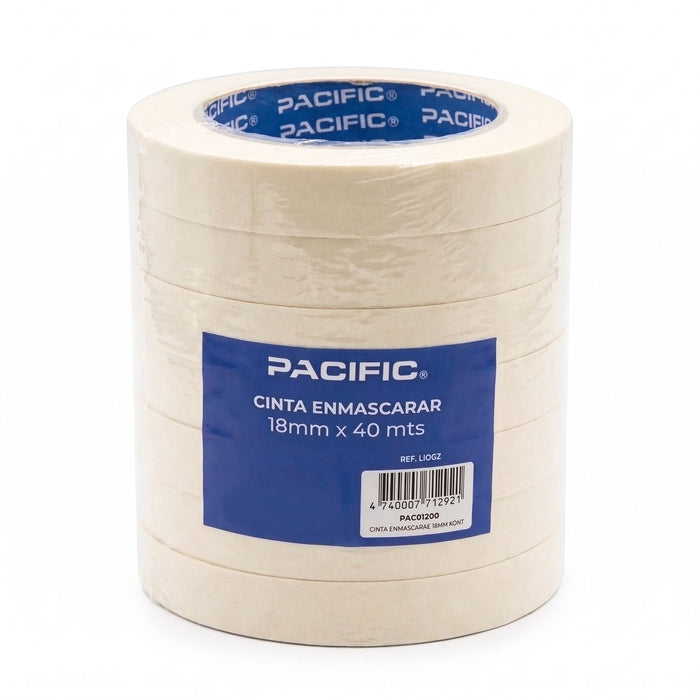 Pack 7 Cintas de Enmascarar Pacific 18 mm x 40 m – Masking Tape