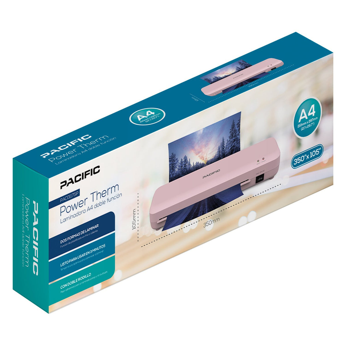 Laminadora Pacific Power Therm A4 Rosa