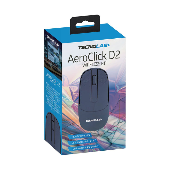 Mouse Tecnolab inalámbrico USB 2,4G, BT 5.0, 3 botones
