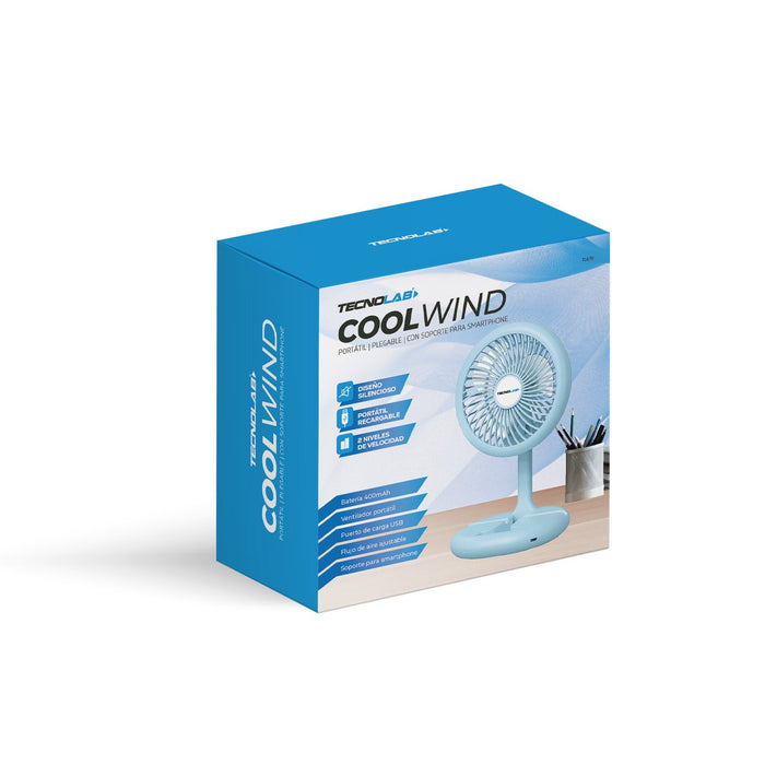 Ventilador Tecnolab portátil recargable 2 niveles