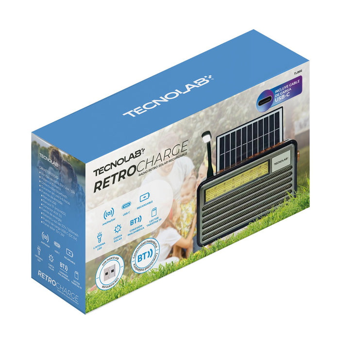 Radio Retro Solar Multifunción Tecnolab (TL866)