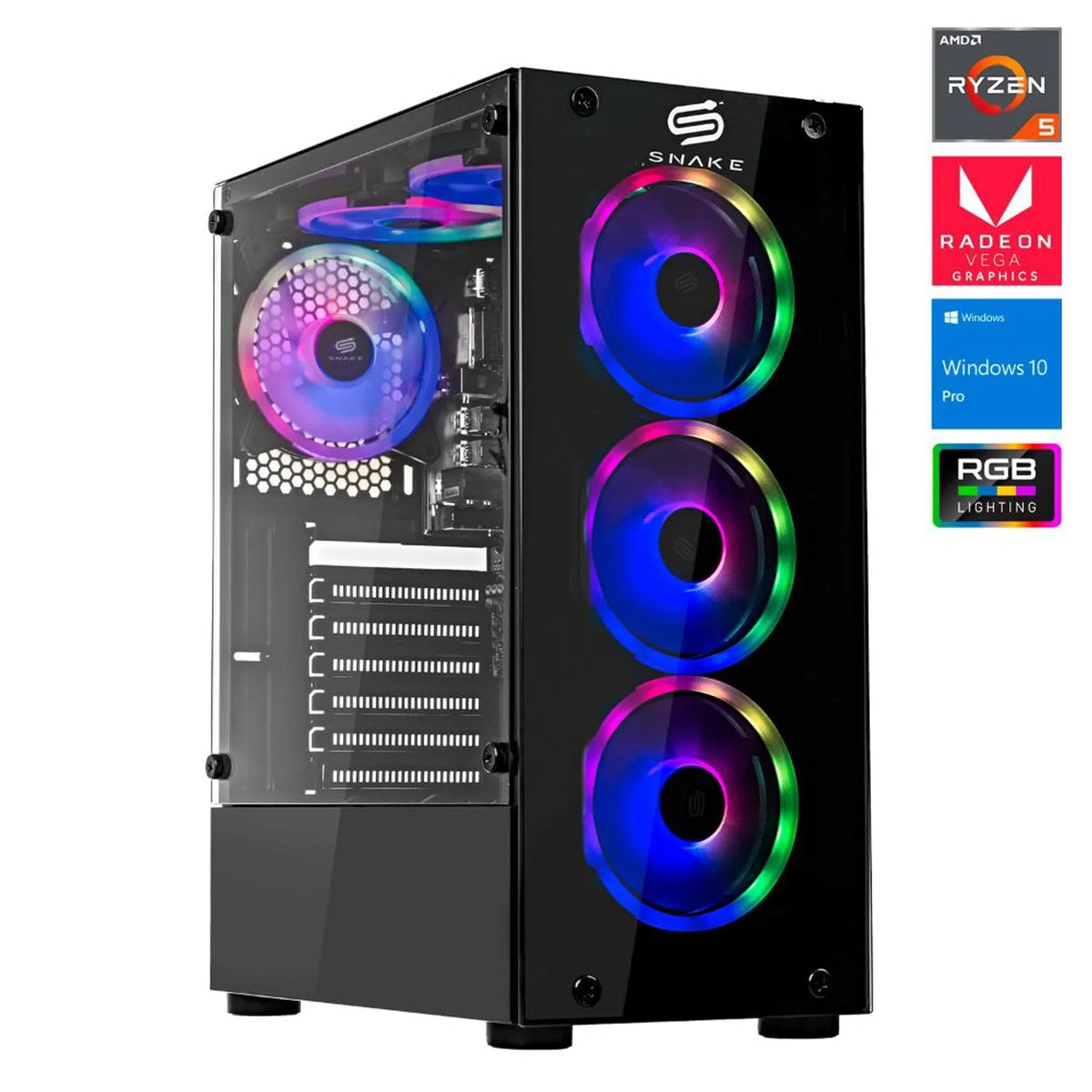PC Gamer Ryzen 5 5600X, ASUS RTX 3050 6GB, 32GB DDR4 RGB, SSD NVMe 512GB, ASUS A520M-K, Gabinete Vista ARGB, Fuente 650W Bronze – Gama Media